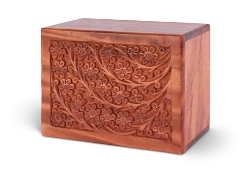 Carved Wood Urn