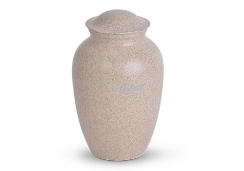 Decorative Metal Urn - Tan
