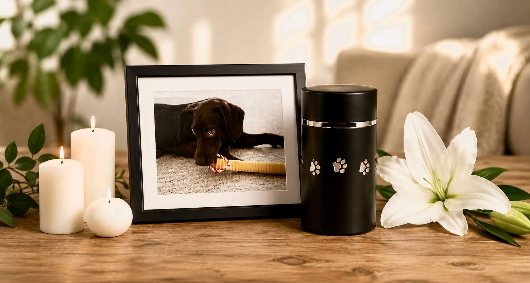 picture of a dog in the photo frame for remembrance